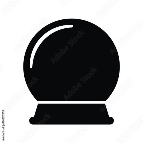 Empty Christmas snow globe black silhouette vector icon illustration