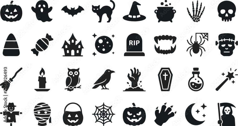 Naklejka premium Halloween Icon set vector eps file