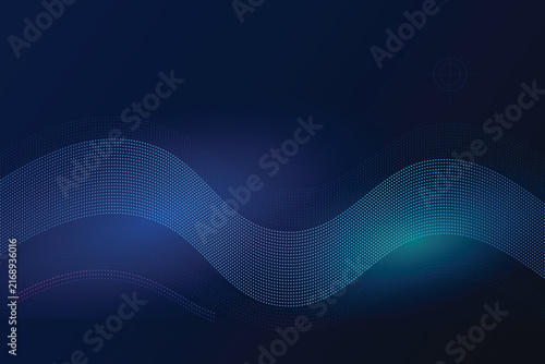Premium Blue Particle Wave Futuristic Technology Background