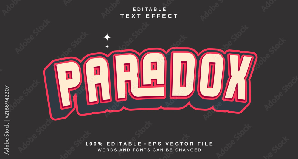 Fototapeta premium Editable text style effect - Paradox text style theme.