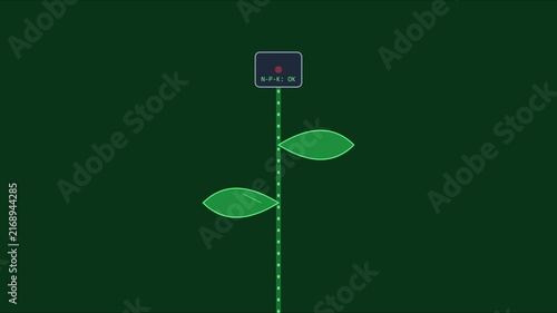 Smart agriculture plant growth monitor with npk sensor data visualization animation 4k agritech soil analysis