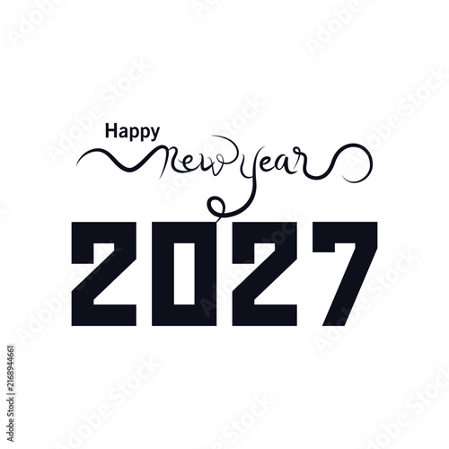 Happy New Year 2027 Gold Luxury Design – Elegant Golden Typography on Dark Background