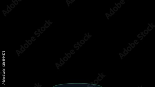Abstract glowing neon circle loading animation loop on 4k black background