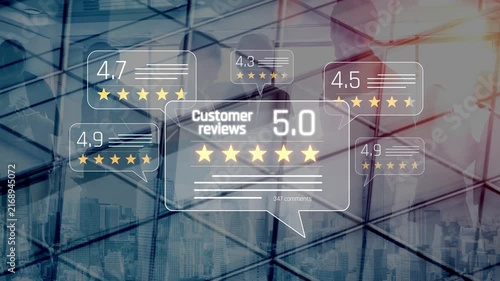 Customer centric review and rating system support product review, digital rating concept, and customer give good trust by visualizing people choice through stars and feedback content technology Marrow