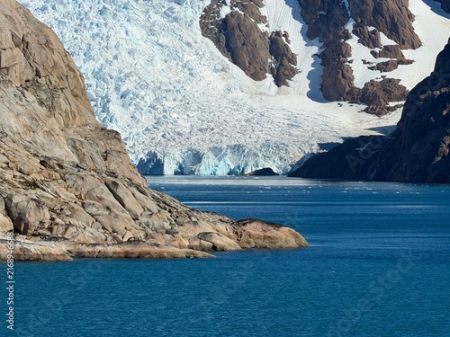 The mountains, fjords, and glaciers of Prince Christian Sound in the southern part of Greenland.