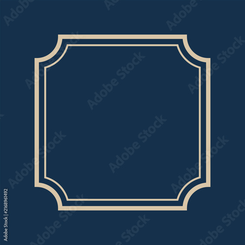 Classic navy and gold double line frame with inner rounded corners