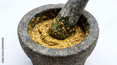 Hand Pounded Mustard Paste In Bowl Traditional Bengali