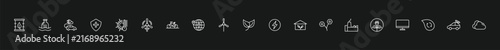 Organic Farming and Environmental Meteorology Line Icons Set for Eco Friendly Agriculture, Climate Weather, Biodiversity, and Sustainable Nature Concepts
