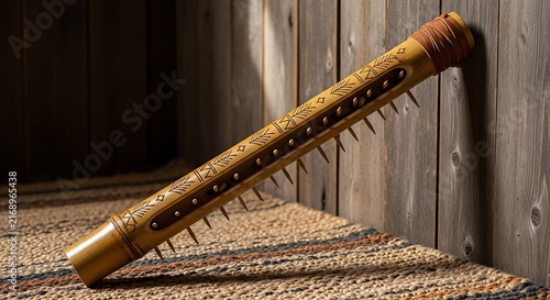 flute on wooden background