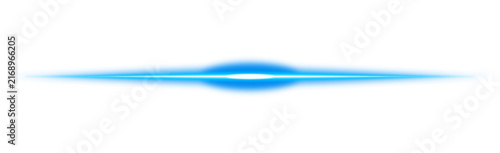 Symmetrical blue light beam with central expansion effect for futuristic technology and sci-fi glow abstract isolated on a transparent background