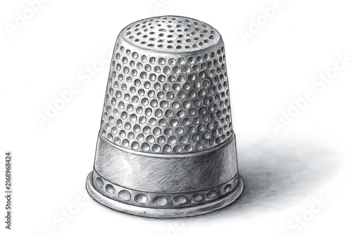 Obraz na płótnie Vintage metal thimble with perforated top