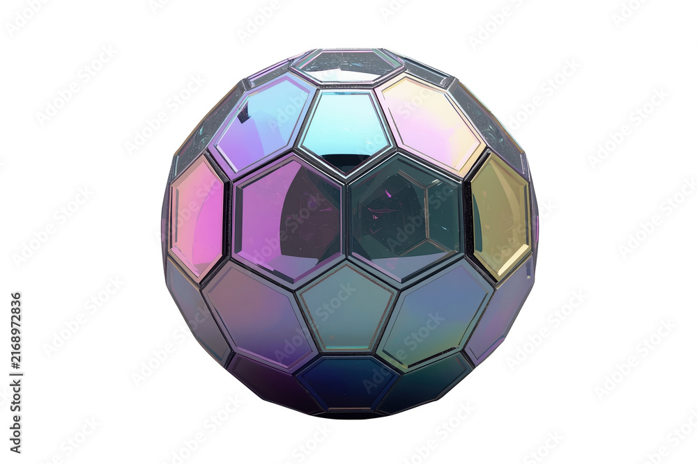 Fototapeta premium Dark Iridescent Polygonal Geometric Ball
