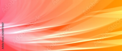 Abstract digital background with flowing waves and orange and pink gradient