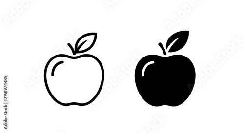 Vector illustration of apple fruit icon set on a transparent background
