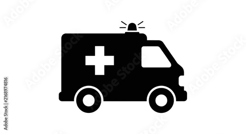 Vector illustration of ambulance vehicle icon on a transparent background