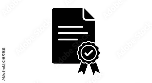 Vector illustration of certified document icon on a transparent background