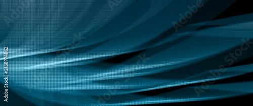 Abstract digital background with flowing waves and blue gradient