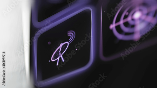 Foto Satellite dish communication control on touchscreen