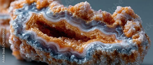Obraz na płótnie Macro View of Agate Geode Crystal Texture