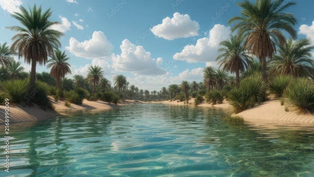 Fototapeta premium Lush oasis waterway