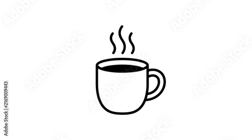 Hot coffee cup steam icon