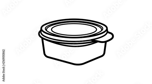 Simple container with lid line art icon