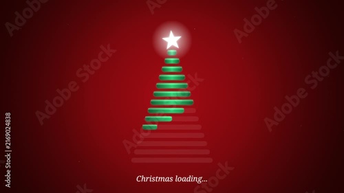Christmas Tree Loading Bar Animation Holiday Background