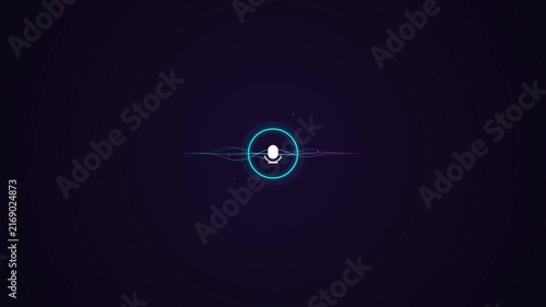 Voice Recording Microphone Icon Glowing Animation