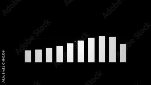 Growing Bar Chart Business Growth Animation Black Background