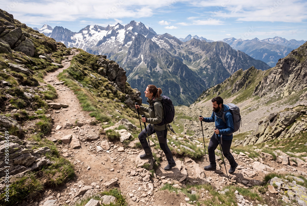 Fototapeta premium trekking in the mountains