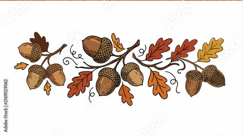 Acorns in Autumn Colors