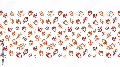 Acorns and Leaves Repeating Pattern