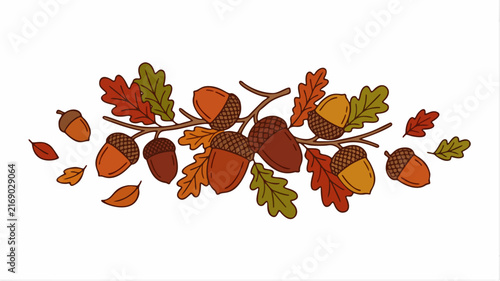Acorns in Autumn Colors