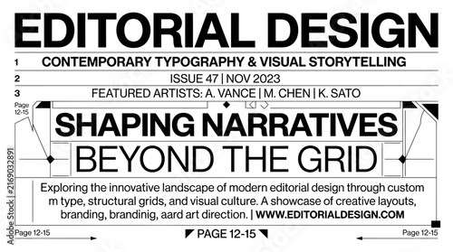 Foto Editorial Design Magazine Cover: Shaping Narratives Beyond the Grid, Typography,