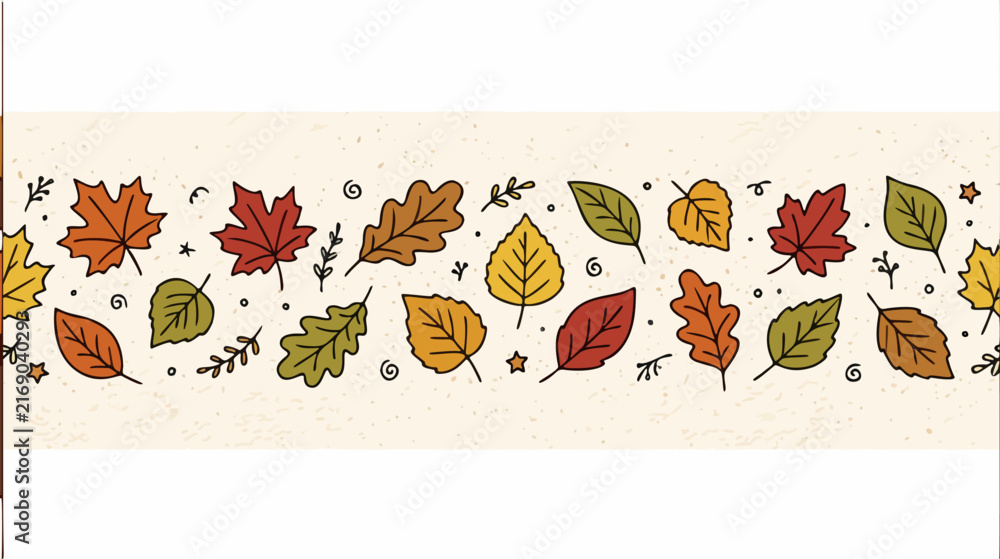 Fototapeta premium Autumn Textured Paper Background Illustration