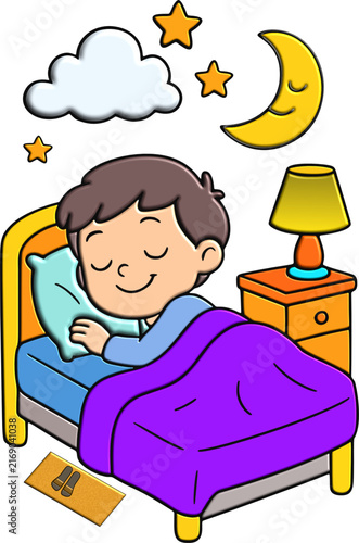 boy sleeping in bed