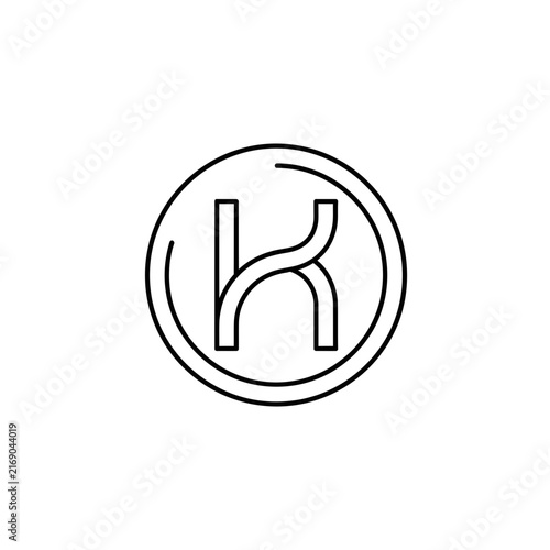 Letter K logo, minimalist design