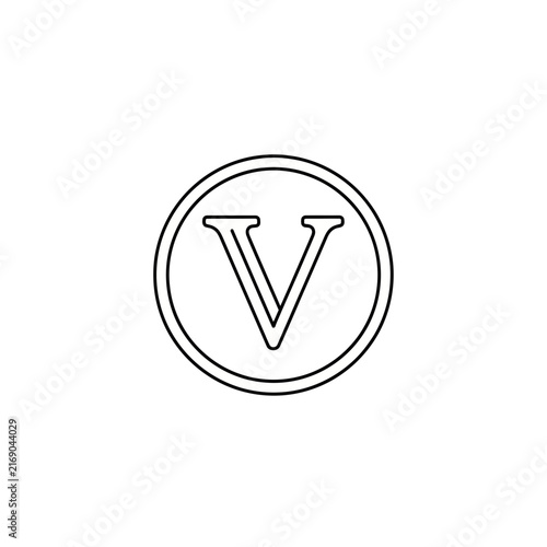 Foto Letter V inside Circle Icon