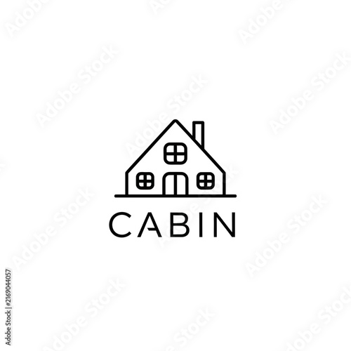 Minimalist Cabin Icon Isolated