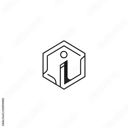 Minimalist Hexagon 'i' Icon