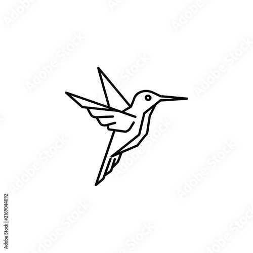 Minimalist hummingbird line art