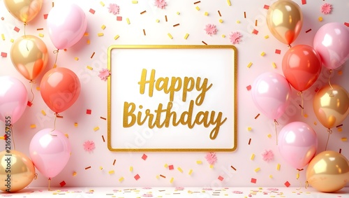 birthday card with balloons