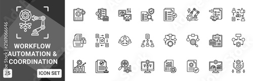 Foto Workflow Automation & Coordination  Icon set collection
