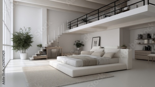 Modern Minimalist Bedroom Interior with Stunning Architectural Design