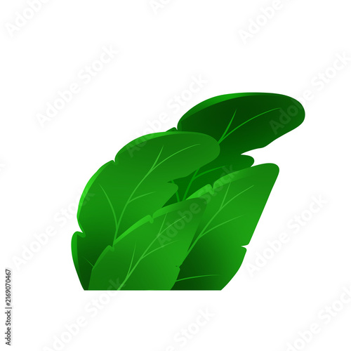 Foto Stylized Green Tropical Bush Illustration