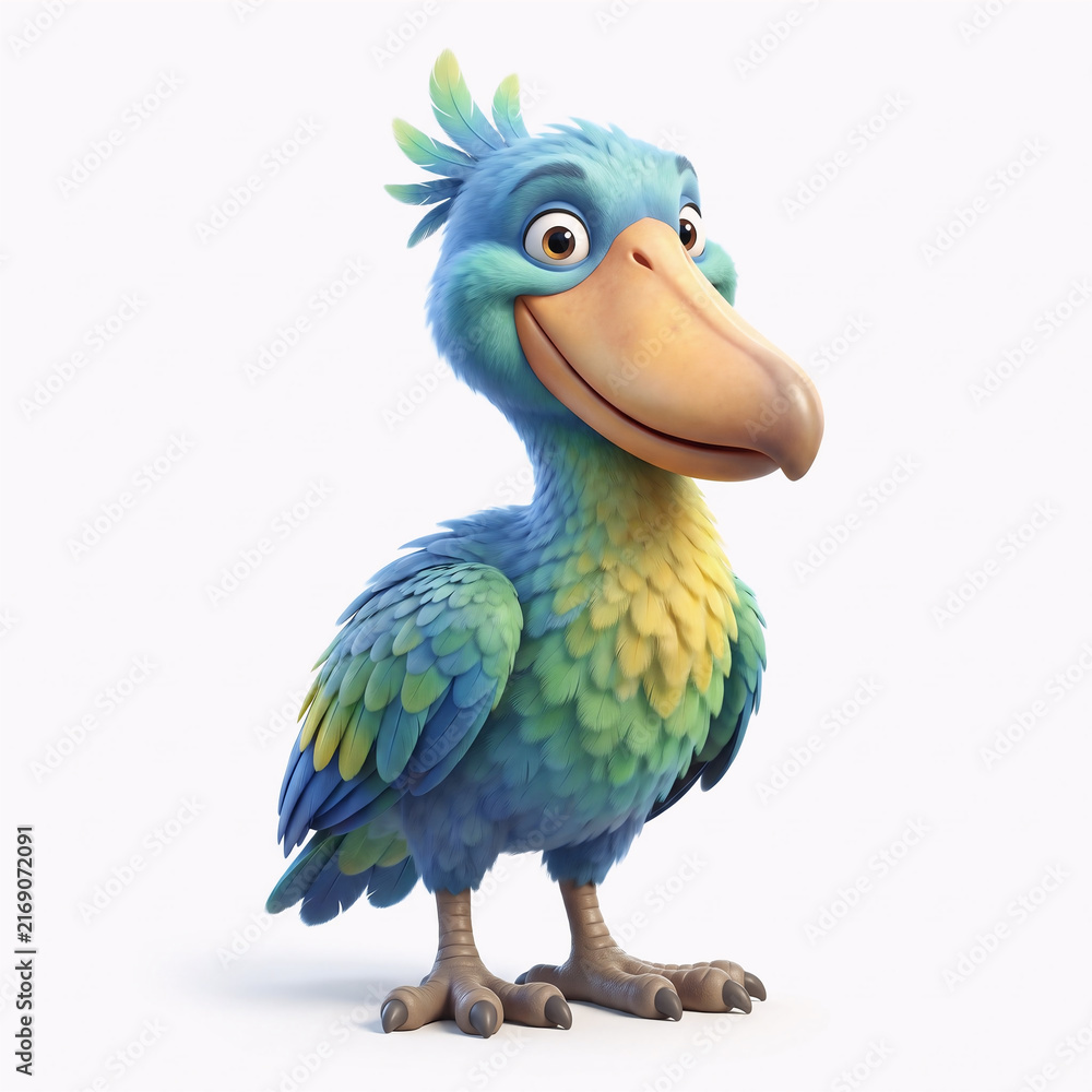Fototapeta premium Cute 3D Render Shoebill Bird