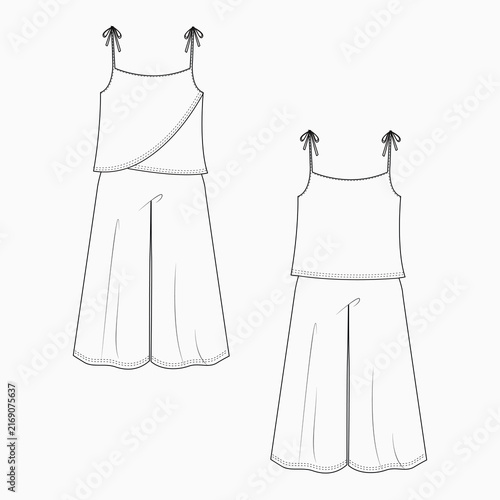 Women's Long Dress with Different Trim Details.