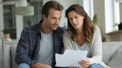 couple reviewing documents, financial planning, home protection
