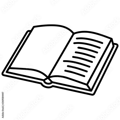 Open book icon vector illustration with education knowledge learning literature textbook academic