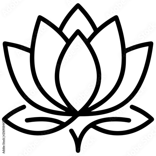 Lotus flower outline icon representing meditation and wellness with meditation wellness spirituality